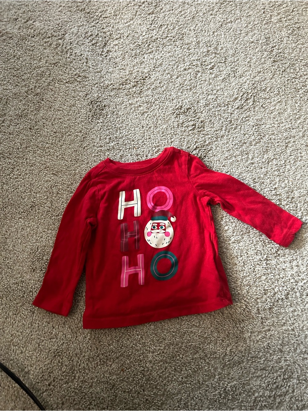 Old Navy 12-18 Month Christmas "HO HO HO" Santa Long Sleeve Shirt